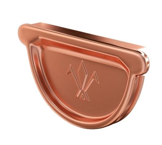 Водосток Aquasistem, система 125x90 - Заглушка желоба универсальная медная d125мм купить в Сухом Логу