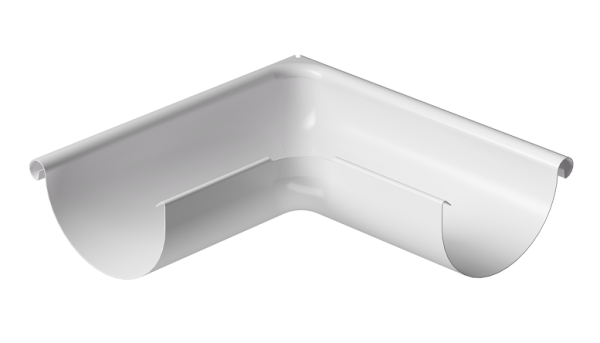 Угол внешний 90° D125 Döcke STAL PREMIUM Пломбир, (RAL 9010) купить в Сухом Логу