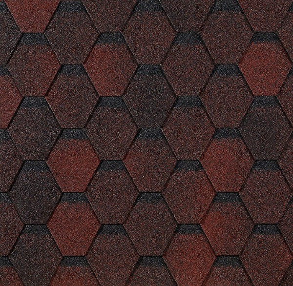 Гибкая черепица EURASIA Docke, Коллекция ШЕСТИГРАННИК Красный купить в Сухом Логу