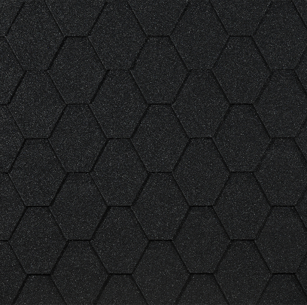 Гибкая черепица EURASIA Docke, Коллекция ШЕСТИГРАННИК Чёрный купить в Сухом Логу