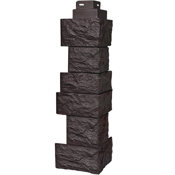 Угол наружный FineBer “Дикий камень” Коричневый купить в Сухом Логу