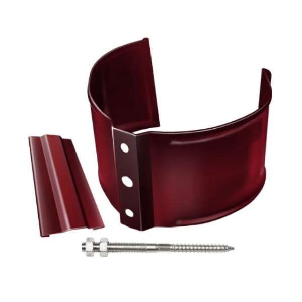 Водосток Grand Line 125x90 – Кронштейн трубы на камень RAL 3005 купить в Сухом Логу