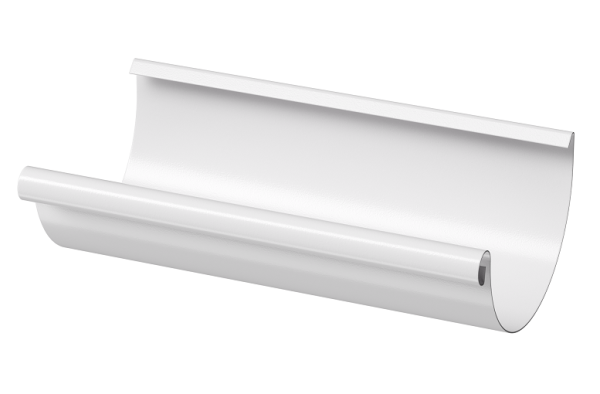 Желоб полукруглый D125 3 м Döcke STAL PREMIUM Пломбир, (RAL 9010) купить в Сухом Логу