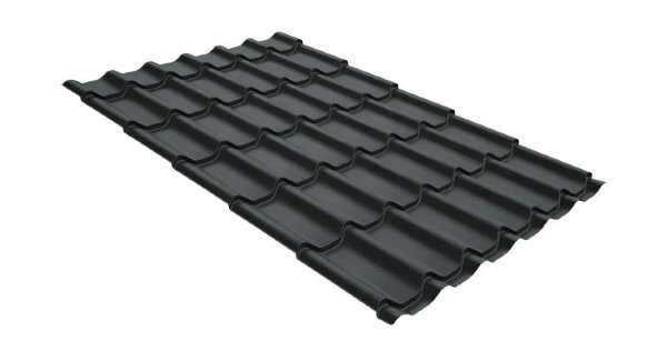 Металлочерепица классик GL 0,5 GreenCoat Pural RR 23 темно-серый (RAL 7024 мокрый асфальт) купить в Сухом Логу