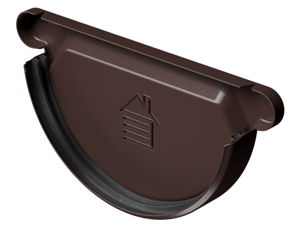 Заглушка желоба D125 Döcke STAL PREMIUM Шоколад, (RAL 8019) купить в Сухом Логу