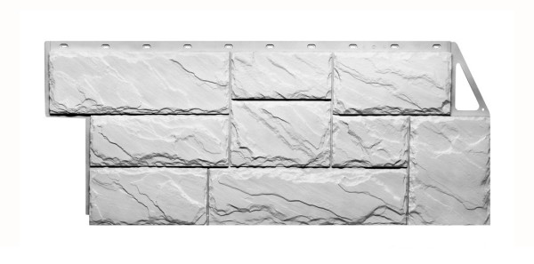 Фасайдинг Серия «Камень крупный»   Мелованный белый купить в Сухом Логу