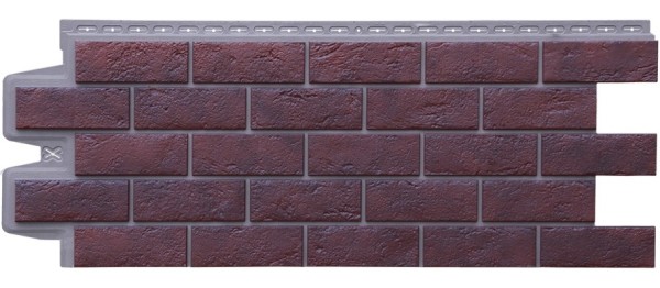 Фасадная панель Grand Line Состаренный кирпич Элит кофе (жжёный), ШОВ темно-бежевый купить в Сухом Логу