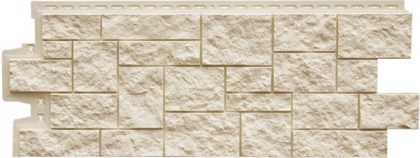 Фасадная панель Grand Line Дикий камень Стандарт молочный купить в Сухом Логу