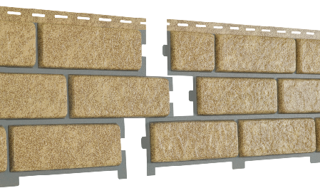 Фасадная панель Ю-Пласт Стоун Хаус Кирпич с декорированным швом Песочный купить в Сухом Логу