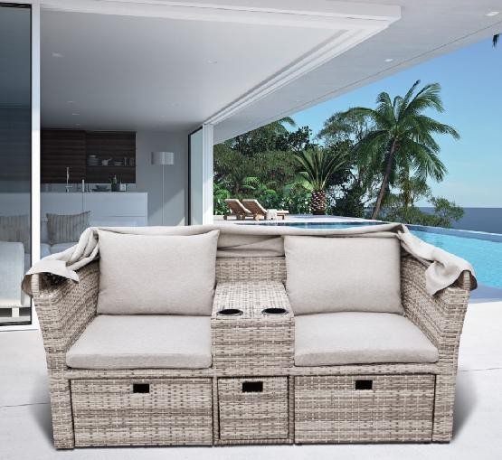 Комплект мебели AFINA плетеной из иск. ротанга AFM-330G Grey купить в Сухом Логу