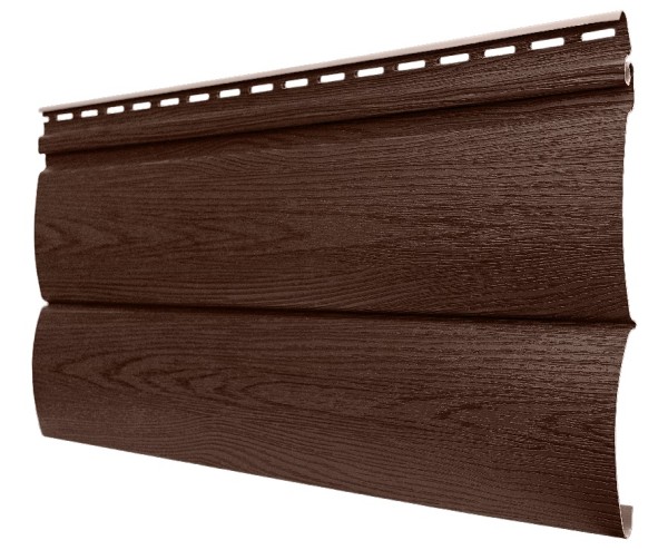 Виниловый сайдинг tecos, серия lux - оцилиндрованный брус двойной, - итальяский орех купить в Сухом Логу