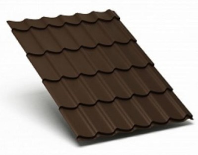 Металлочерепица Металл Профиль матовый полиэстр Valori 0,5 сталь RAL 8017 коричневый