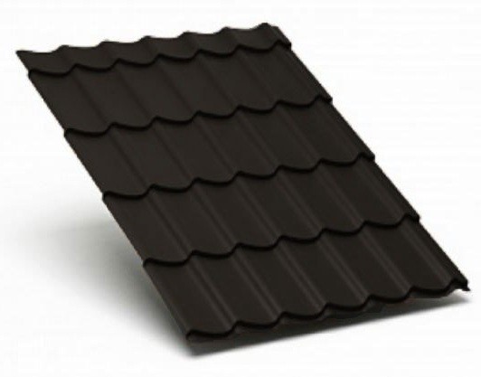 Металлочерепица Металл Профиль матовый полиэстр Valori 0,5 сталь RR 32 темно-коричневый купить в Сухом Логу