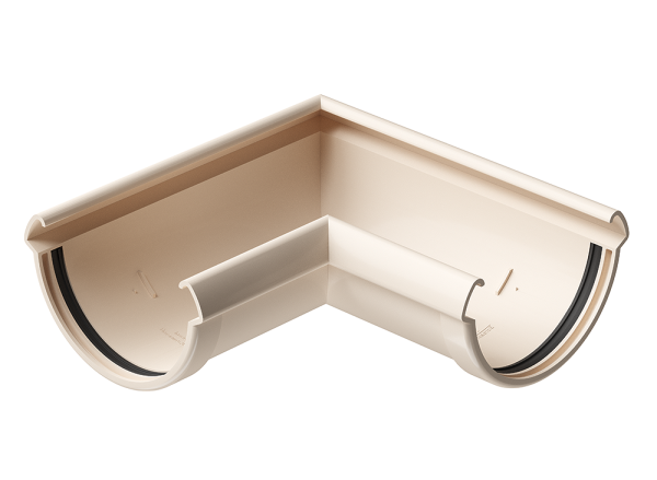 Угол желоба 90° Docke Lux ПВХ Латте купить в Сухом Логу