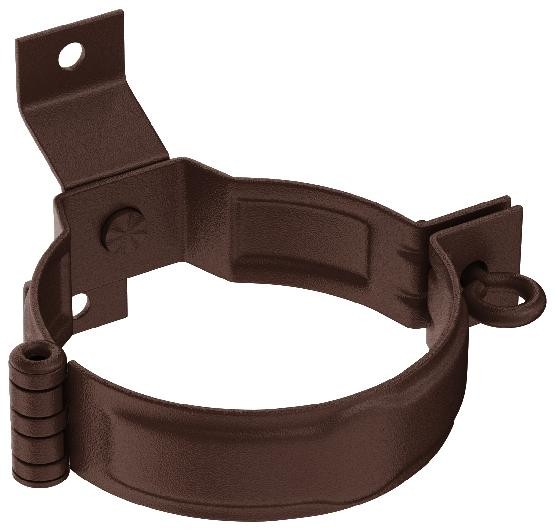 Водосток Aquasistem, Система 125x90 - Декоративный хомут трубы под дерево с комплектом крепления RAL 8017 Коричневый matt купить в Сухом Логу
