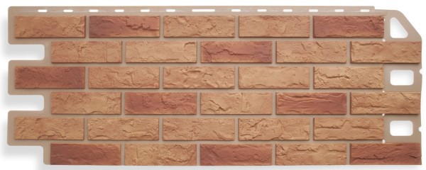 Фасадная панель Цокольный сайдинг Альта профиль кирпич Бежевый Комби купить в Сухом Логу