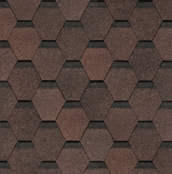 Гибкая черепица Docke, коллекция Шестигранник Коричневый купить в Сухом Логу