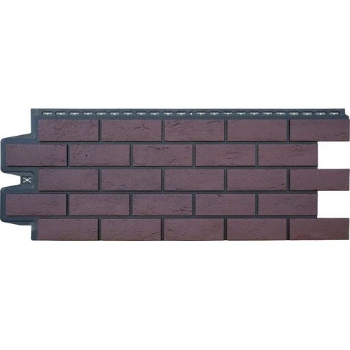 Фасадная панель Grand Line Состаренный кирпич Элит каштан, ШОВ черный купить в Сухом Логу