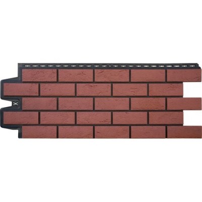 Фасадная панель Grand Line Состаренный кирпич Элит корица (махагон), ШОВ черный