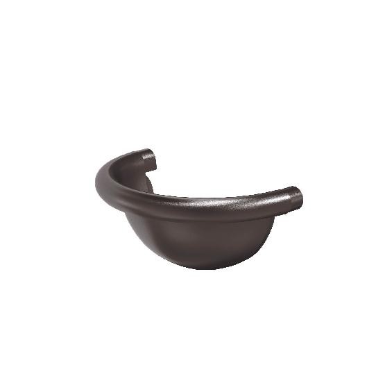 Водосток Aquasistem, Система 125x90 - Заглушка универсальная полукруглая RR 32 Тёмно-коричневый matt купить в Сухом Логу