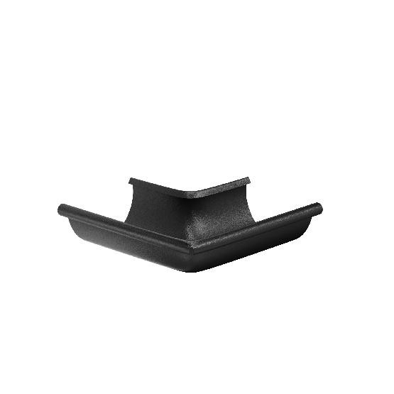 Водосток Aquasistem, система 125x90 - Угол желоба, наружный 90° RAL 9005 Чёрный купить в Сухом Логу