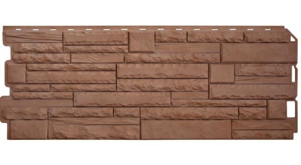 Фасадная панель Альта-Профиль Скалистый камень ЭКО Терракотовый купить в Сухом Логу