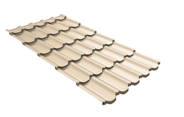 Металлочерепица квинта плюс с 3D резом 0,5 Satin RAL 1015 светлая слоновая кость купить в Сухом Логу