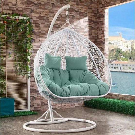 Кресло Подвесное из искусственного ротанга AFM-109A White/Green купить в Сухом Логу