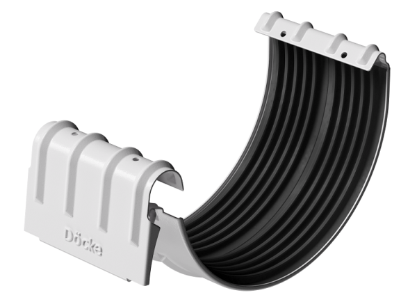 Соединитель желобов D125 Döcke STAL PREMIUM Пломбир, (RAL 9010) купить в Сухом Логу