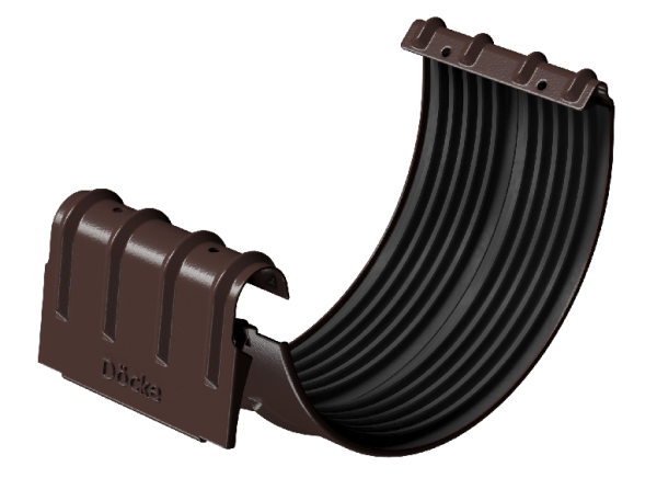 Соединитель желобов D125 Döcke STAL PREMIUM Шоколад, (RAL 8019) купить в Сухом Логу