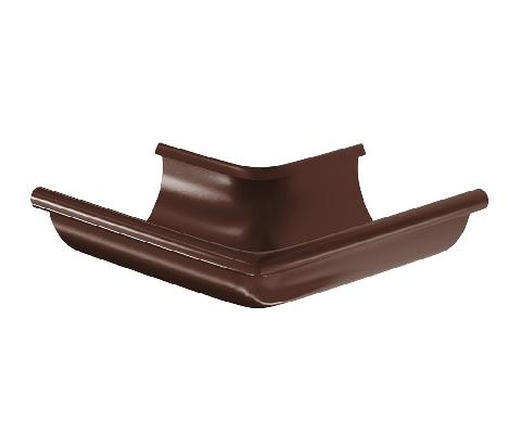 Водосток Aquasistem, система 125x90 - Угол желоба, наружный 90° RAL 8017 Коричневый купить в Сухом Логу