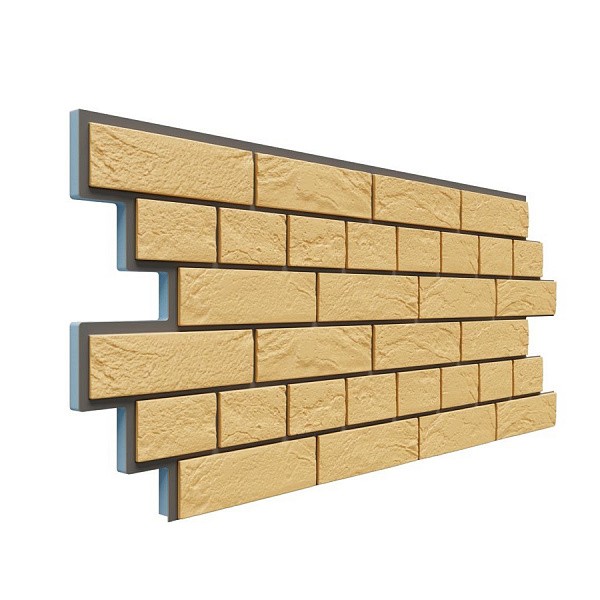 Фасадная термопанель Доломит Венецианский кирпич 20 мм Жёлтый купить в Сухом Логу