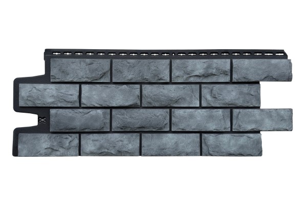 Фасадные панели Grand Line Колотый Камень Антрацит, Шов черный купить в Сухом Логу